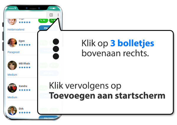 android: Paragnost-nederland.nl instellen als app op Mobiel