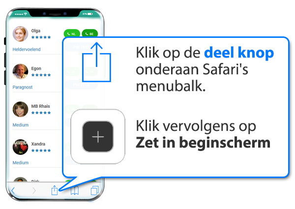 iphone en ipad: Paragnost-nederland.nl als app instellen op Mobiel